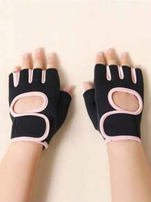 1 Par De Guantes Deportivos Unisex De Medio Dedo Para Actividades Al Aire Libre Como Ciclismo, Fitness, Escalada, Carreras, Tiro, Etc. - Rosa Pálido - Ver 7