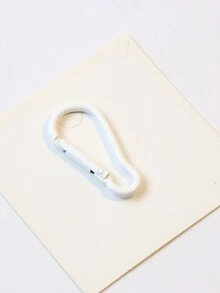 1pc Unisex Gourd-shaped Painted D-shaped Aluminum Alloy Keychain Accessory, Suitable For Key, Water Bottle, Backpack - White - View 2