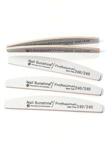 5件套240/240目双面指甲锉，可水洗，指甲打磨块，可重复使用，适用于天然指甲和亚克力指甲的美甲工具，家用和美甲沙龙均可使用，美甲用品，美甲工具，美甲艺术工具，返校季，指甲，美甲工具，适用于贴片指甲 - 淺灰色 - 查看 2