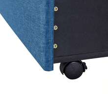 Queen Size Bed Frame with 3 Drawers, Linen Upholstered Platform Storage Bed with Headboard, Modern Style Solid Wooden Slats Support, No Box Spring Needed - Blue - View 9