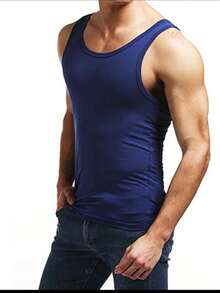 Men Tank Tops - 藏蓝色 - 查看 2