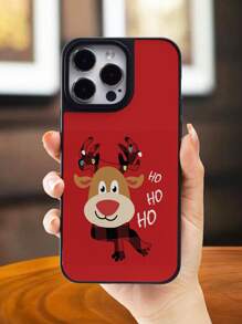 1pc Christmas Reindeer Pattern Phone Case Compatible With Iphone 15/iphone 15 Pro Max/14/13/12/11 - Multicolor - View 32