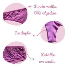 Conjunto Lingerie Sem Bojo Fio Duplo Poliamida e Renda Luxo Beatriz - Rosa empoeirado - Visão 5
