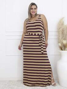 Plus Size Dresses - Burgundy - View 1