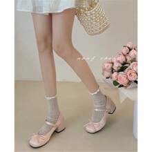 Escarpins polyvalents à coupe basse de style français, ballerines à talons hauts, chaussures style Babies rétro, collection 2025