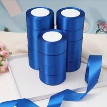 1 Pièce 25 Yards/rouleau De Ruban Satiné, Ruban De Satin De Soie Matériel De Fleur De Rose Diy Décoration De Gâteau Enveloppement De Cadeau Mariages Fêtes Boucle De Ruban