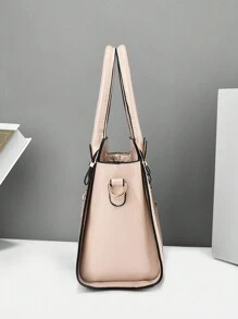 2 cái/bộ Của phụ nữ Dung lượng lớn Túi tote Đối với Đúng mốt Đi làm - Màu be - Xem 5
