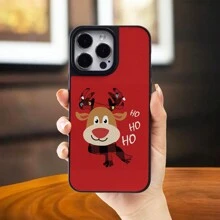 1pc Christmas Reindeer Pattern Phone Case Compatible With Iphone 15/iphone 15 Pro Max/14/13/12/11 - Multicolor - View 7