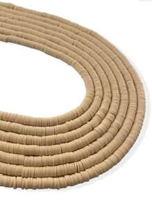 1 Hebra 350 Piezas De Cuentas De Arcilla De Polímero Planas Redondas De 6mm Para Hacer Joyas, Cuentas Espaciadoras Sueltas Para Pulsera, Collar Y Pendientes De Bricolaje Para Mujeres