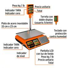 Multifunction Electronic Scale With Turret 40 Kg Base-40t 100871 - Orange - View 2