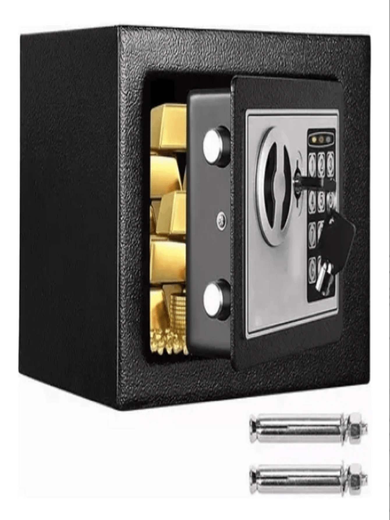 Electronic Security Safe Box Digital Code And Key - Black - View 1