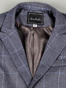 4 件套男童西裝套裝,包括西裝外套、馬甲、褲子和領結,秋冬