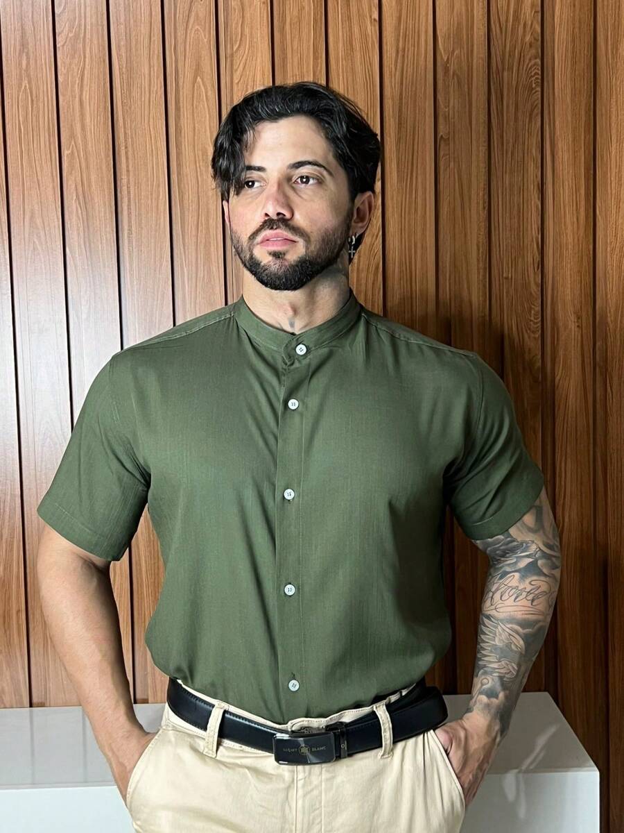 Men Shirts - Army Green - View 1