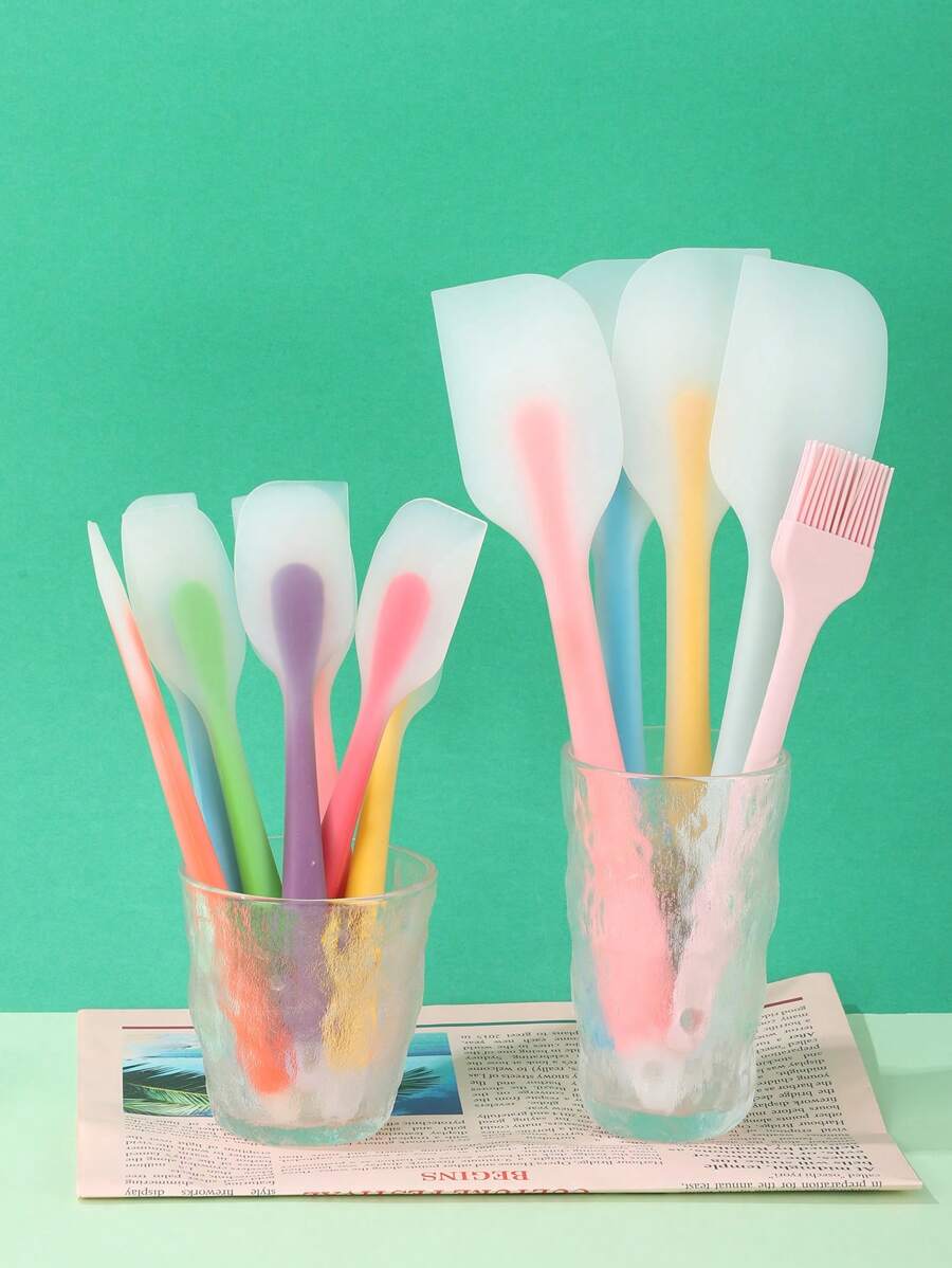 2 cái/bộ Silicone Xẻng Bộ dụng cụ , Máy quét bánh kem Và Pha trộn Xẻng , Màu sắc tùy ý , Dụng cụ làm bánh - Nhiều màu - Xem 1