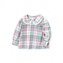 Balabala Áo sơ mi dài tay dệt kẻ sọc tươi trẻ cho cô gái trẻ - Đỏ - Xem 5