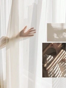 陽光紗白色窗簾 - 白色 - 查看 4