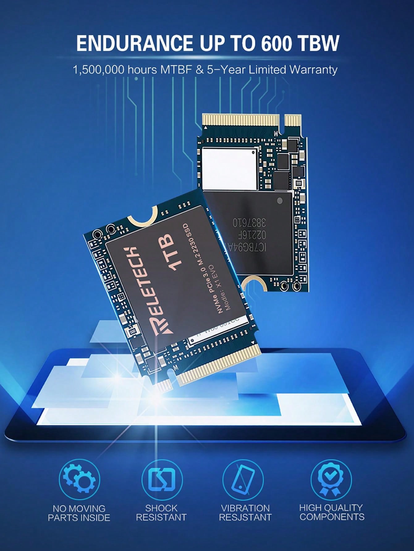 Reletech Reletech PCIE3.0x4 M.2 2230 SSD 1TB NVMe Solid State Drive for