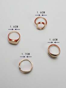 4pcs/set Alloy Material Women's Ring Set