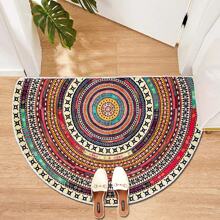 1 Tấm Thảm Cửa Hình Bán Tròn Phong Cách Bohemian Màu Đỏ, Thảm Chống Trượt Cầu Vồng, Thảm Chống Trượt Nhiều Màu Sắc, Có Thể Giặt Bằng Máy, Thích Hợp Cho Cửa Trong Nhà/Ngoài Trời, Hành Lang, Phòng Tắm, Phòng Ngủ, Nhà Bếp, Thảm Khu Vực, Đồ Trang Trí Nhà Giáng Sinh, Trang Trí Phòng - Đỏ - Xem 1