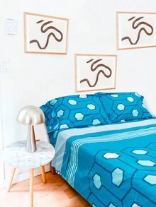 4 piezas / Set sábanas para cama queen (Sabana,Forro Fundas) - azul real - Ver 4