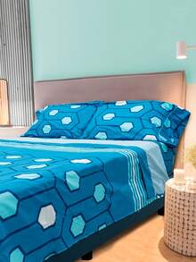 4 piezas / Set sábanas para cama queen (Sabana,Forro Fundas) - azul real - Ver 2