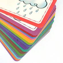 16入組兒童學習天氣的閃卡教師教學輔助教具,課堂裝飾卡片,早期教育玩具 - 杏色 - 查看 11