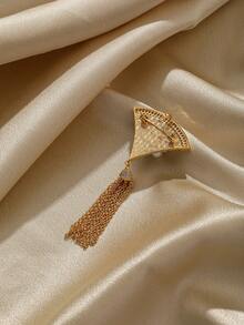 1個古典奢華的復古風格景泰藍琺瑯花卉,珍珠和流蘇裝飾胸針,適用於假日派對