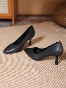 Tacones Altos De Plataforma De Puntera Para Mujer - Negro - Ver 5