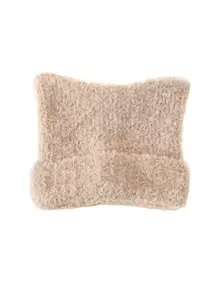 1 件女士可爱猫耳毛绒帽子，大头围，保暖内衬，加厚冬季保暖，亲肤材质，日常穿着 - 米色 - 查看 2