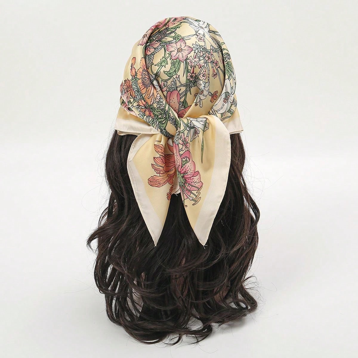Foulard En Soie Alexia Martini - Made In Italy - 90 Cm - Occasion Vintage Marron