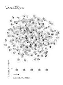 200pcs Ear Plug Basic Diy Jewelry Component For Earrings, Ear Tunnels - Silver Gray - View 1