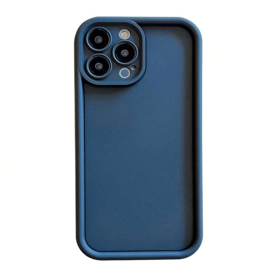 1入組平滑保護套適用於iphone15/15pro/15promax/12/12pro/12pmax/13/13pro/13pmax/14/14pro/14promax帶高精準度鏤空 - 藍色 - 查看 1
