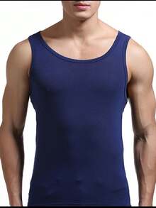 Men Tank Tops - 藏蓝色 - 查看 3