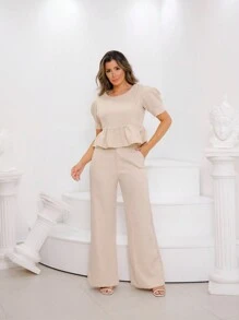 Women Two-piece Outfits - Màu Khaki - Xem 5