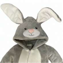 Baby Kisses Mameluco para Bebo con gorro bordado Conejo Gris - 0-3M - Ver 2