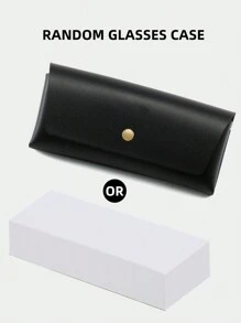 1pc Women Fashion Geometric Petite Frame Metal Leg Rhinestone Decorated Eyeglasses - Black - View 6