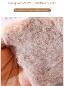 1双触屏兼容加厚五指保暖冬季手套，灰色 - 灰色 - 查看 2