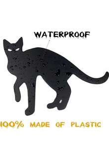 6入組萬聖節黑貓設計院內標誌,剪影萬聖節裝飾用於戶外草坪花園露台