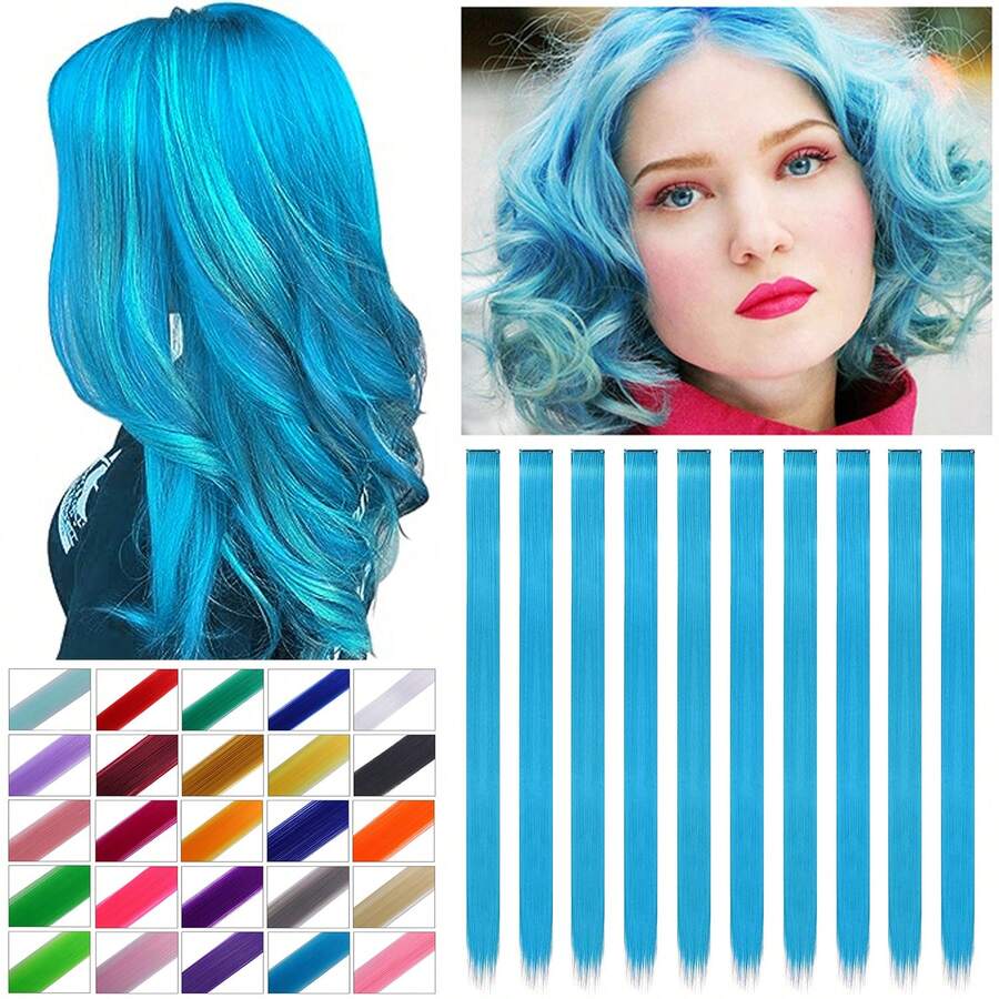 Phần mở rộng Tổng hợp Nối tóc Kẹp - Màu xanh nhạt - Xem 1