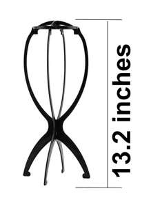 4入組假髮架,高級13.2英寸黑色和粉色多功能可折疊假髮架,耐用女士假髮架 - 彩色 - 查看 7