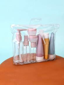 Set di bottiglie ricaricabili da viaggio, con spray, lozione, shampoo, gel doccia, tubi, contenitori cosmetici vuoti per liquidi portatili, set di attrezzi per viaggi, essenziali da viaggio, organizzatore da viaggio per spiaggia, vacanze estive, ritorno a scuola, forniture scolastiche, vacanze, campeggio, accessori essenziali per vacanze, mini profumo per donna e uomo - Multicolore - Visualizzare 3