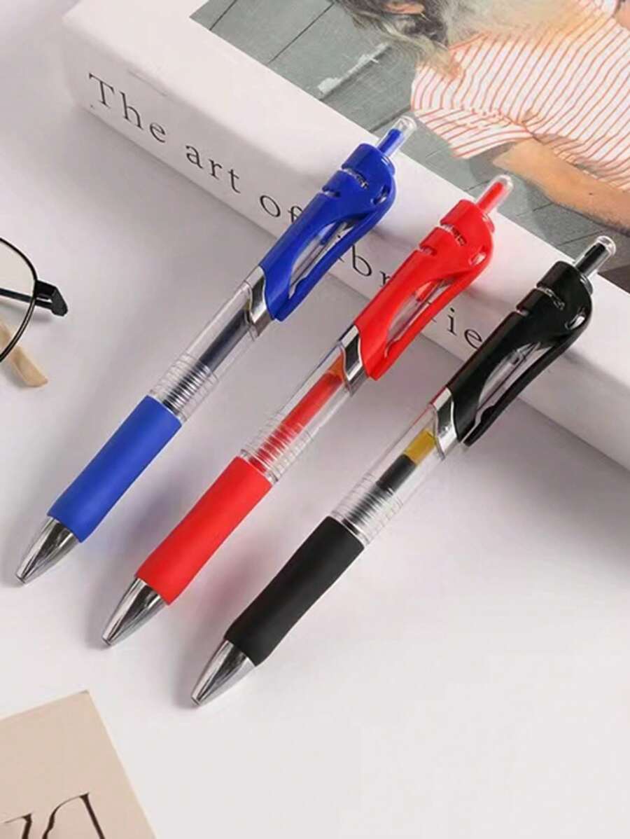 3-Color Ballpoint Pen (Red, Black, Blue), Simple Fashionable Design, Suitable For Students And Office Use, Multifunctional Back To School - Multicolor - View 1