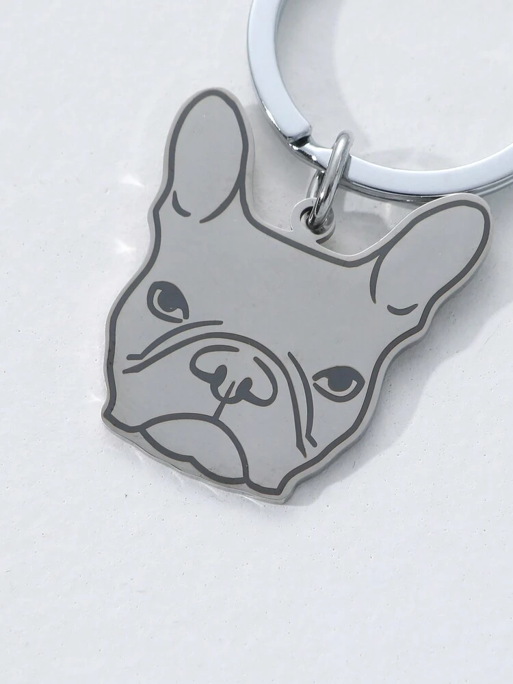 Bakermiche Portachiavi Bulldog Francese Con Cristalli – Ciondolo Animale Bling Per Chiavi, Borsa, Zaino