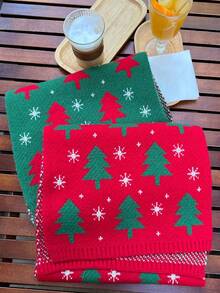 Fengshang Jewlery Co.,Ltd 1 Pieza Bufanda Roja Con Patrón De Árbol De Navidad - Rojo - Ver 4