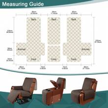 Waterproof Recliner Sofa Cover Recliner Loveseat Cover With Console Non-Slip Couch Covers Washable Reclining Sofa Cover Furniture Protector With Elastic Straps Pocket - 棕色 - 查看 8