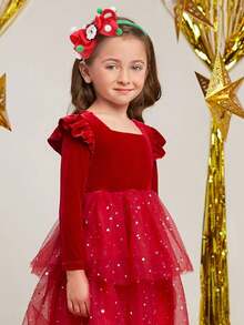 1 件聖誕配飾紅色蝴蝶結髮帶 - 彩色 - 查看 4