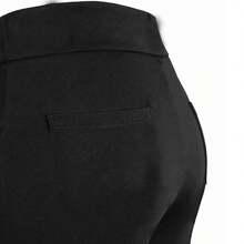 Pantalón de vestir con elástico en la cintura - Negro - Ver 4