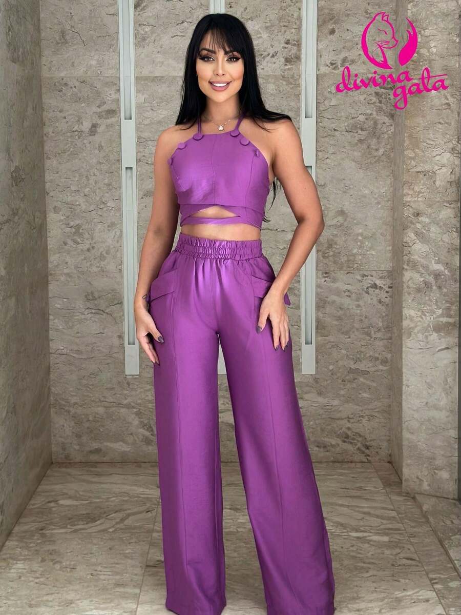 Women Two-piece Outfits - 紫色 - 查看 1