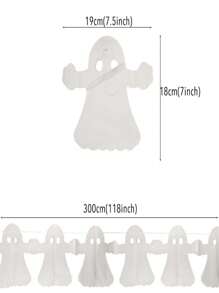 TYFYO 3 mètres Guirlande pendante d'Halloween Bunting Chauve-souris Citrouille Fantômes Araignée Bannière de papier Joyeux Halloween Décorations de fête d'horreur Accessoires d'automne, Noël