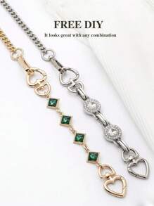 3 chiếc khóa kim loại hình vòng lò xo tình yêu, khóa tròn kim loại, túi đựng chìa khóa, móc điều chỉnh, vòng mở, phụ kiện kim loại tự làm phụ kiện ô tô đồ dùng học tập cho phụ nữ quà tặng giáo viên trở lại trường phụ kiện giáo viên ngày lễ tình nhân - Vàng - Xem 3